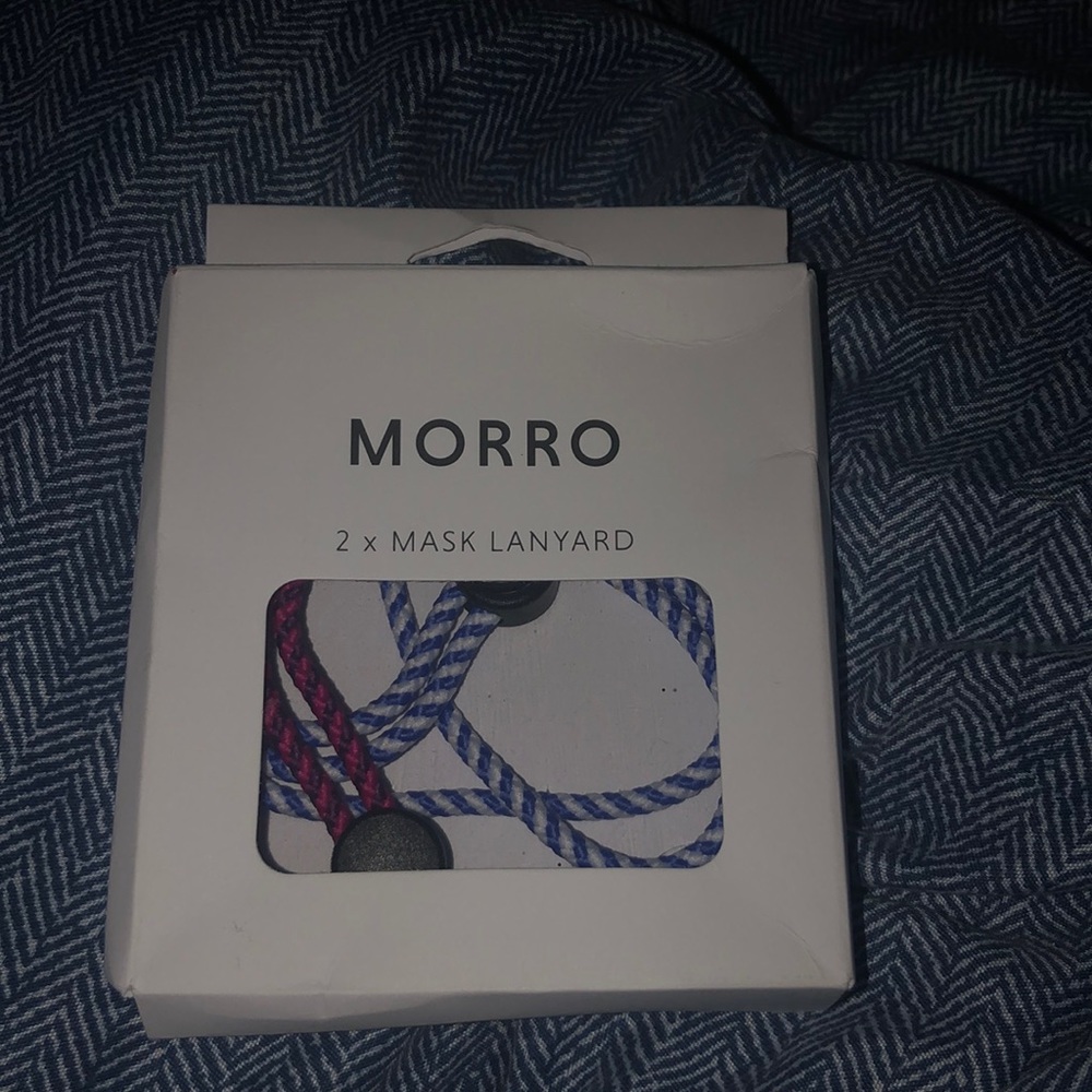 2 Mask Lanyards from MORRO (Athleta) pink/blue